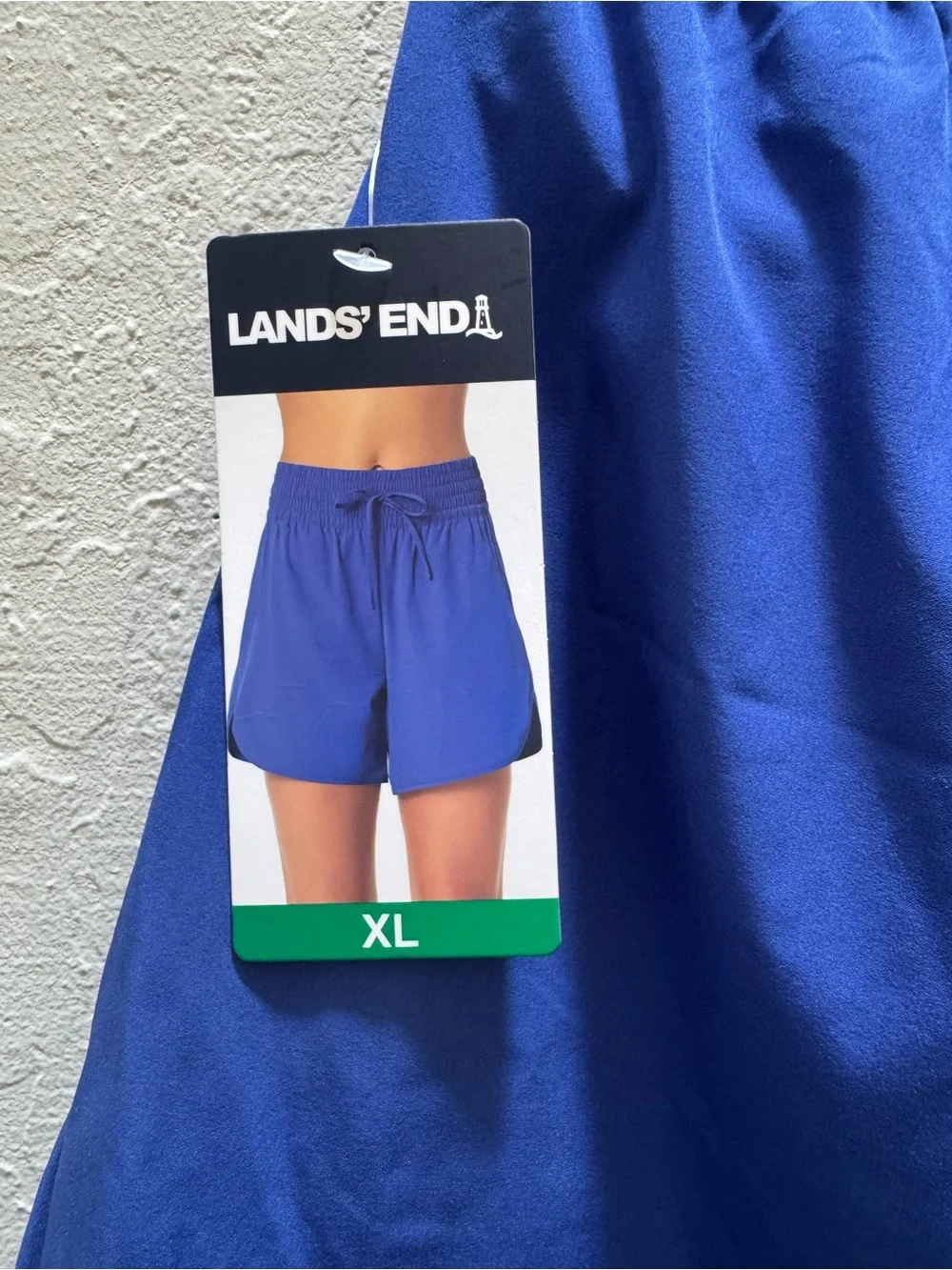 Lands' End Women's XL Drawstring Quick Dry Swim Shorts - Blue UPF 50 - NWT